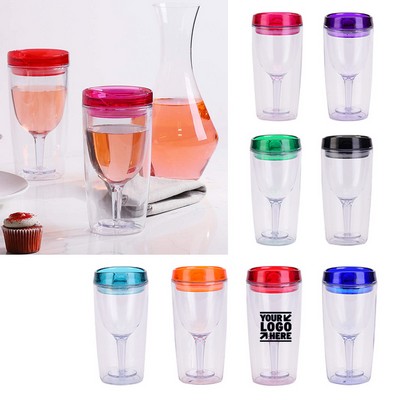 10oz Double-layer Plastic Tumbler w/ Lid