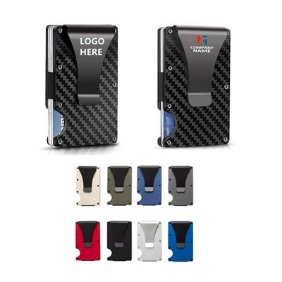 RFID Carbon Fiber Credit Card Holder with Metal Money Clip.