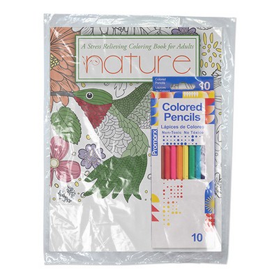 Nature Stress Relieving Coloring Books For Adults Fun Pack