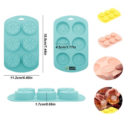 6 Cavity Silicone Lemon Ice Mold