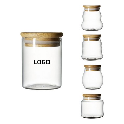 Glass Spice Jars with wooden Lids