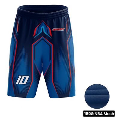 Sublimated Basketball Standard-Length Shorts-180G NBA Fabric
