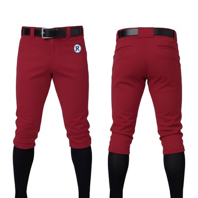 Men's Crop Length Baseball Pants W/Piping South Korea Silk