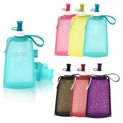 18.6 Oz Outdoor Sports Portable Silicone Water Bottle
