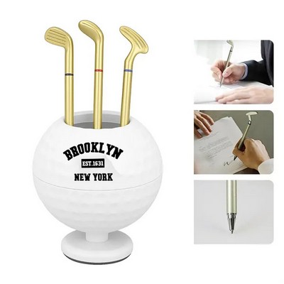 Golf Holder with Ballpoint Pens Club Office Decor Set