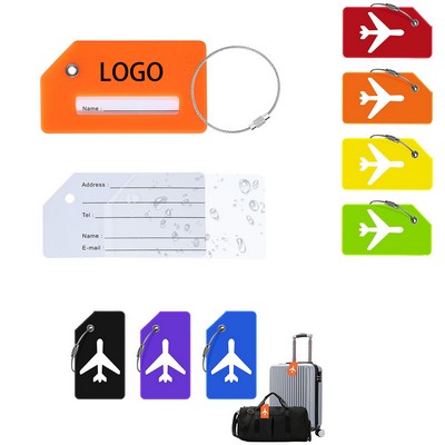 Silicone Luggage Tag With Metal Loop