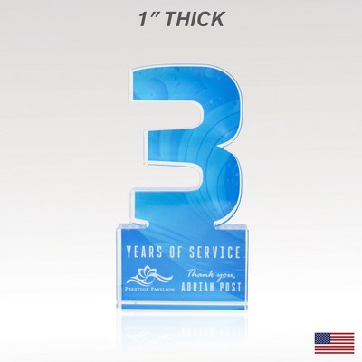 1" USA-Made Acrylic Numerals Style 3 – Plus Series