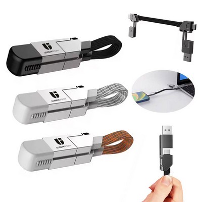4 in 1 Travel Portable Magnetic Multi Fast Charging Cable Keychain