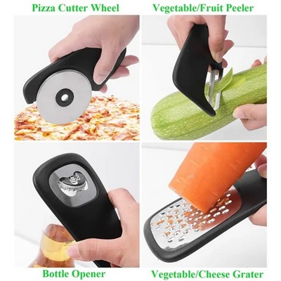 Compact 6-in-1 Kitchen Gadget Set w/ Stainless Steel Blades
