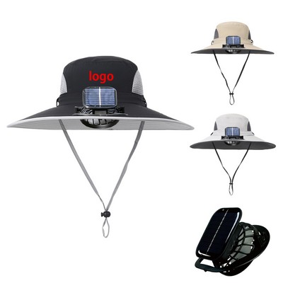 Wide Brim Solar Fan Outdoor Fishing Hat