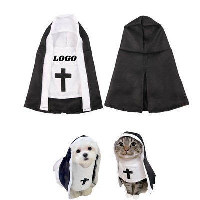 Funny Nun Pet Costume Cat Dog Small Medium Photo Cosplay