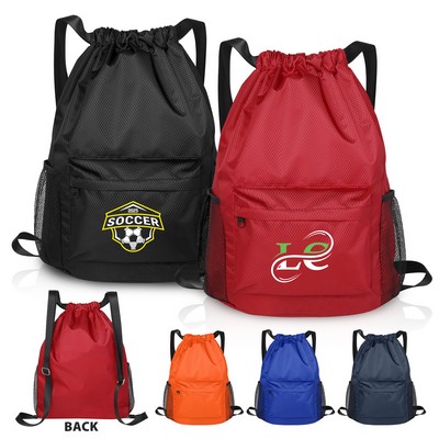 Mesh Pocket Drawstring Bag