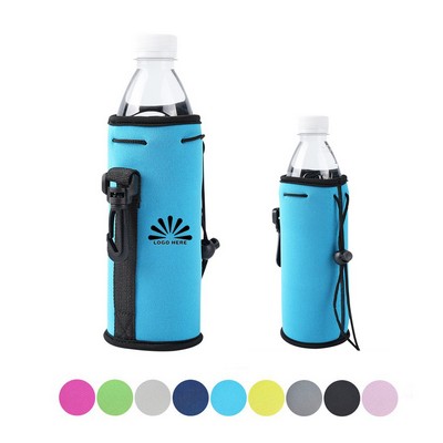 Neoprene Water Bottle Sleeve with Carabiner Clip