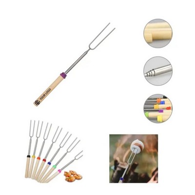 Outdoor stainless steel telescopic U-shaped barbecue fork