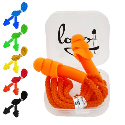 Corded Silicone Earplugs in Case