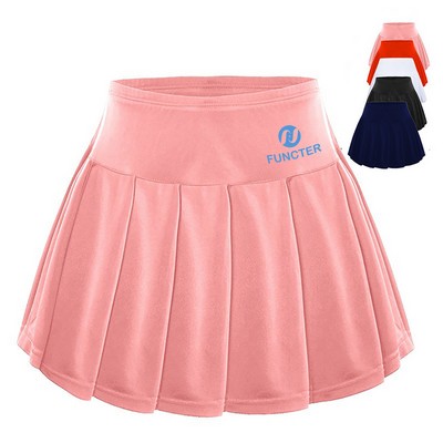 Youth Shorts Pleated Tennis Skirts for Teenager High Waisted Skorts Tummy Control Skirts