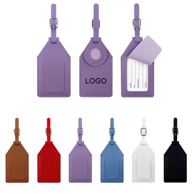 PU Leather Luggage Tag with Airtag Holder