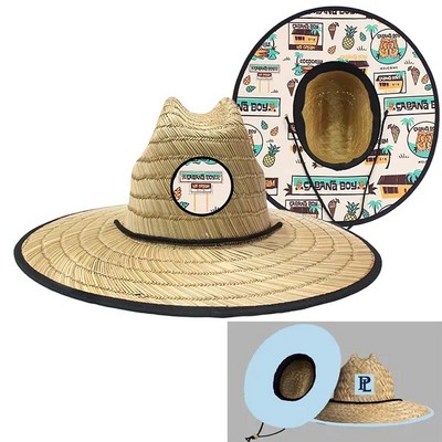 Wide Brim Surf Lifeguard Straw Hat