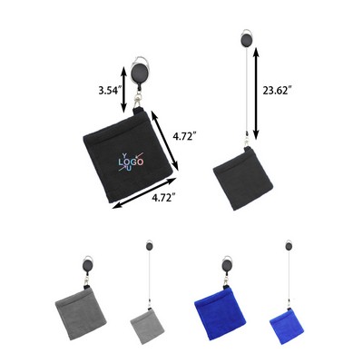 Compact Golf Cleaning Towel with Pull Cord