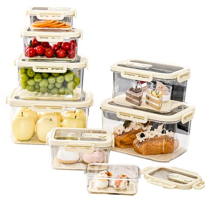 PET Food Storage Containers Box BPA Free Airtight Lid
