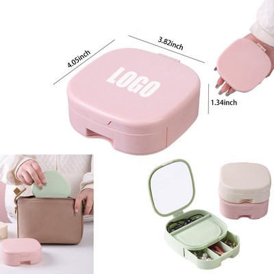 Plastic Mirror Beauty Jewelry Storage Box