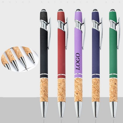 Custom Rubber Coated Stylus Ballpoint Pen