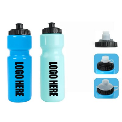33Oz Bpa Free Food-Grade Hdpe Squeeze Spout Cycling Water Bottle With Push Pull Lid Dustproof Cap