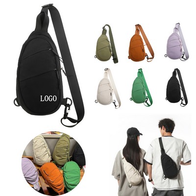 Spacious Multi-Pocket Nylon Commuter Chest Pack