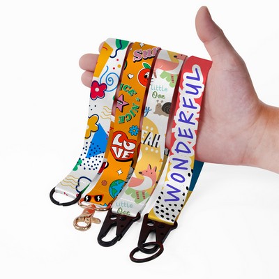 1'' Full Color Custom Printed Wrist Lanyards