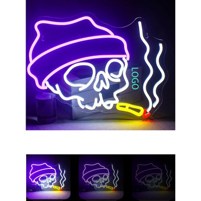 Skull Halloween Neon Wall Sign