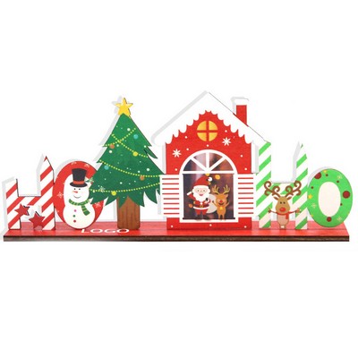 Detachable Wooden Christmas House Ornament