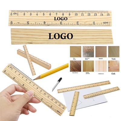 Wooden measuring ruler
