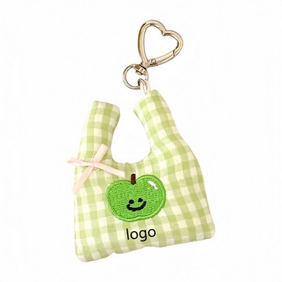 Cute Plush Shopping Bag Charm for Backpacks Keys and Purses
