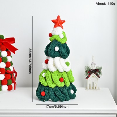 Plush Chunky Yarn Mini Christmas Tree Handmade Desktop Decoration Christmas Gift