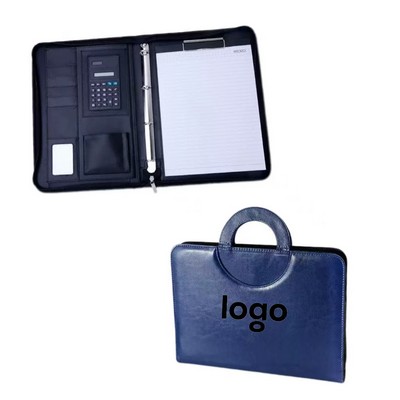 Customized Zippered Portfolio Organizer with Calculator