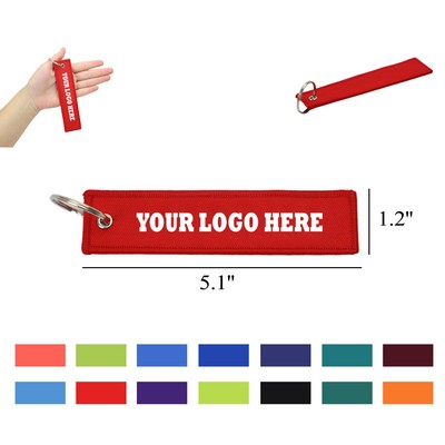 Two-sided Embroidery Keychain Baggage Luggage Tag