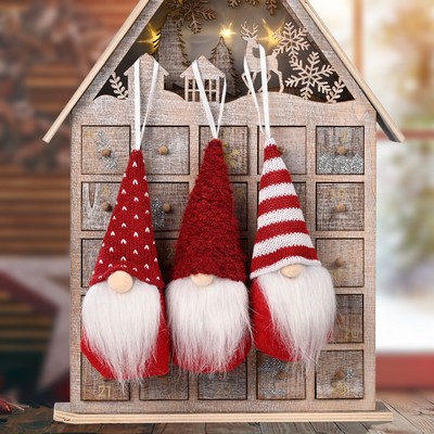 Knitted Faceless Doll Christmas Hanging Ornament 3pcs set