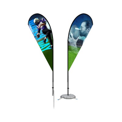 11' Teardrop Flag Knit-Double Sided With Optional Base
