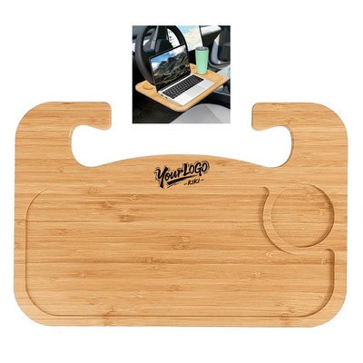 Bamboo Steering Wheel Organizer