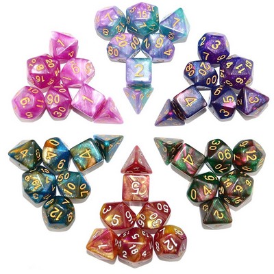 10-Pcs Set D20 Starry Sky Dice Games