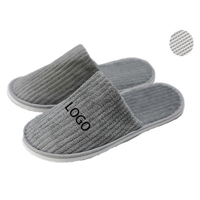 Ribbed Coral Fleece Slippers