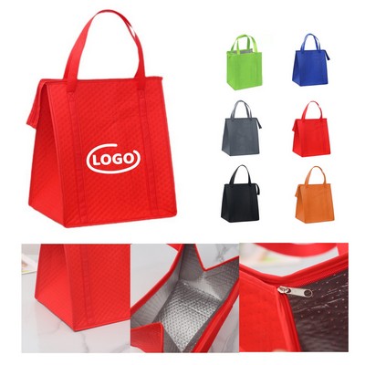 Insulated Non-Woven Grocery Tote Bag--One Color Imprint