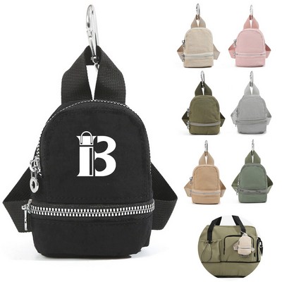 Mini Polyester Backpack Pendant Keychain Coin Purse