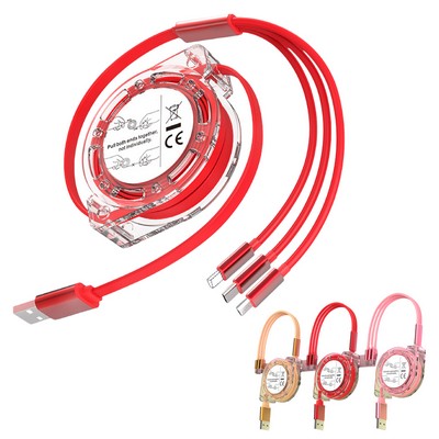 Retractable 3-in-1 USB Charger Cable