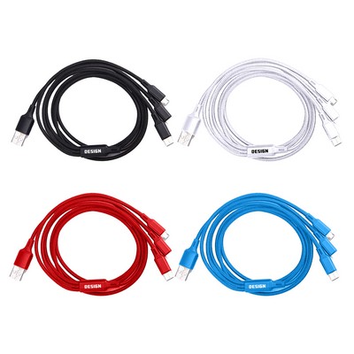 Three-in-one Nylon Braided Charging Cable