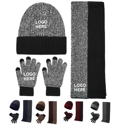 All-in-One Heathered Winter Knit Ensemble