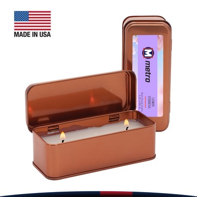 2.25 oz. Delphia Scented Copper Rectangular Candle