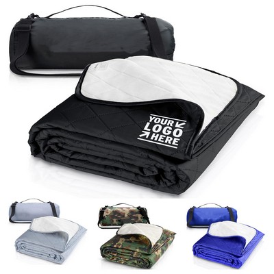 Extra Thick Premium Quilted Fleece Large Waterproof Windproof Outdoor Blanket