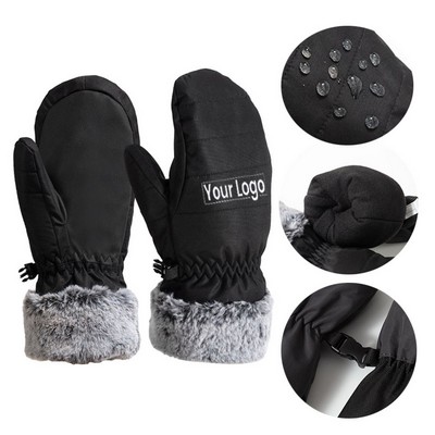 Plush Snowboard Skiing Mittens Gloves