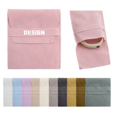 Microfiber Suede Jewelry Pouch with Band